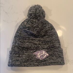 Fleece Lined Nashville Predators Gray Knit Beanie with Logo